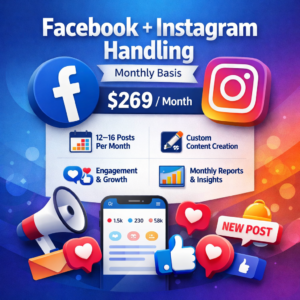Facebook + Instagram Handling (Monthly Basis)