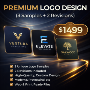 Premium Logo Design (3 Concepts + 2 Revisions)